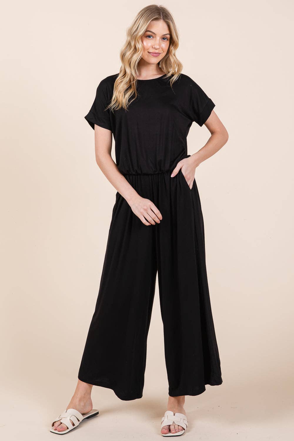 Wide Leg Jumpsuit with Side Pockets