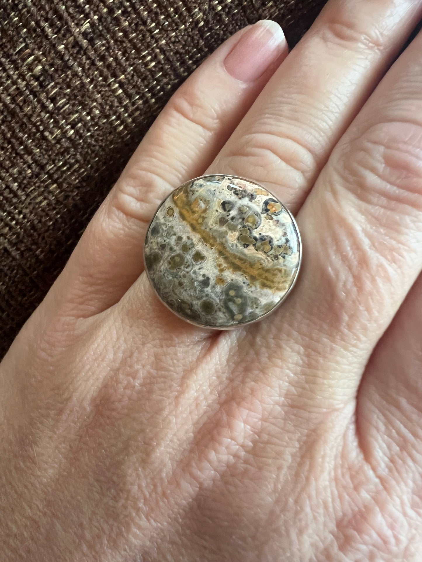 Leopard Skin Jasper Ring | Adjustable