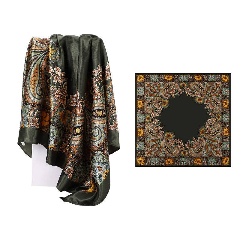 Vintage Paisley Print Large Square Scarf
