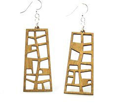 Green Tree Earrings | Geometric Shapes