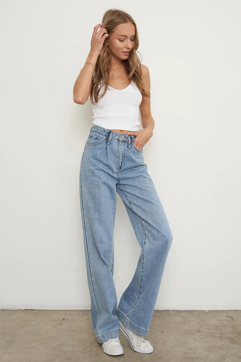 Hi-Rise Wide Straight Jeans