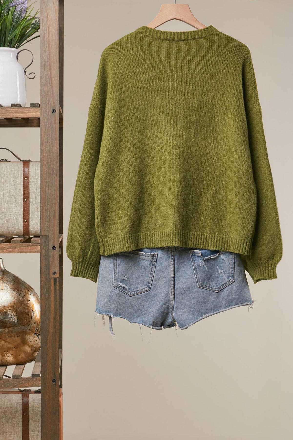 Embroidered Butterfly Crewneck Sweater