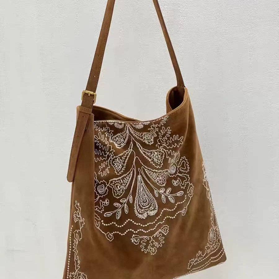 Boho Embroidered Large Capacity Shoulder Bag