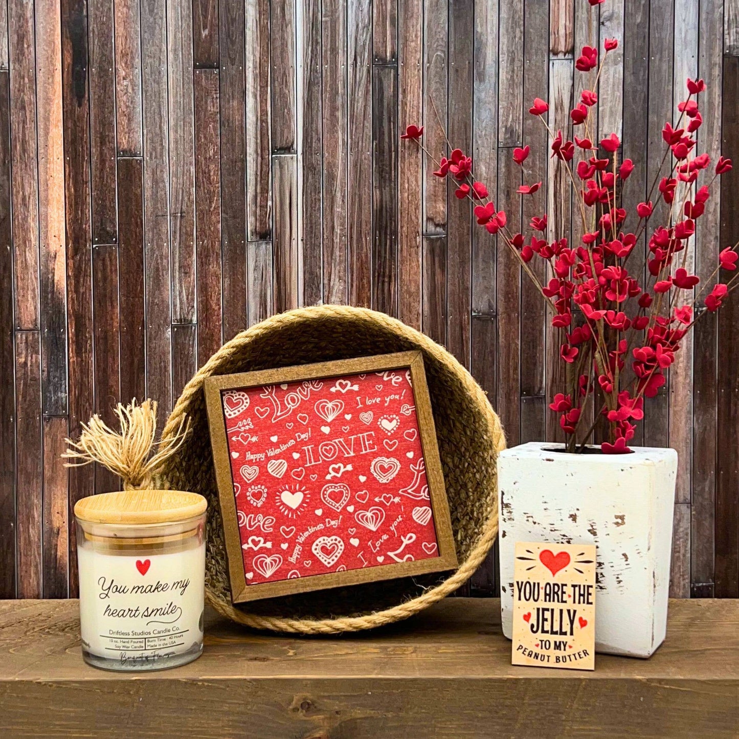 You Make My Heart Smile Clear Soy Candle - Valentines Day