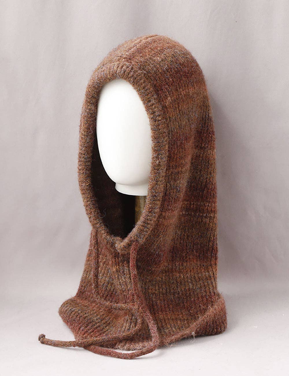 Vintage Striped Knitted Hooded Scarf Hat