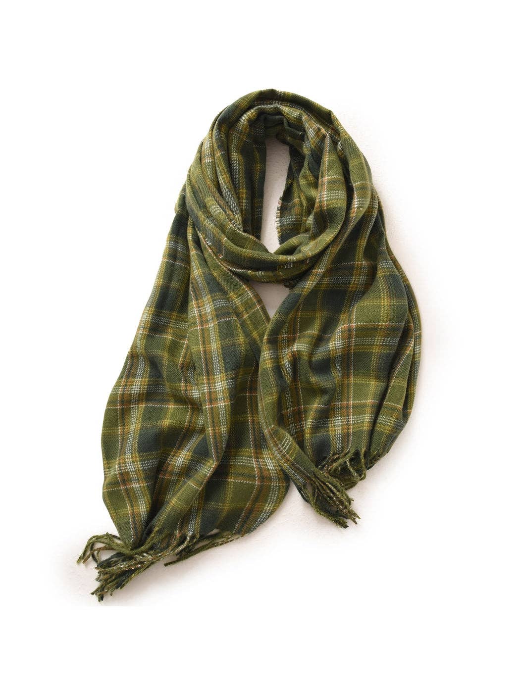 Classic Checked Fringed Winter Scarf