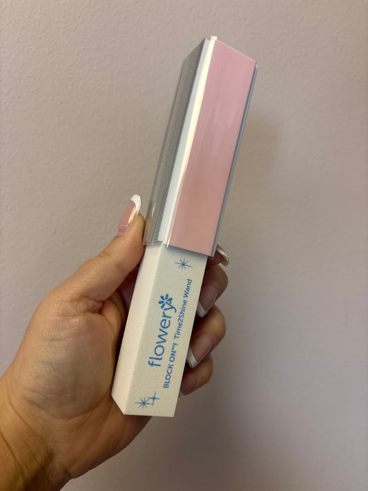 Flowery Block On Buffing Sponge Filing Wand