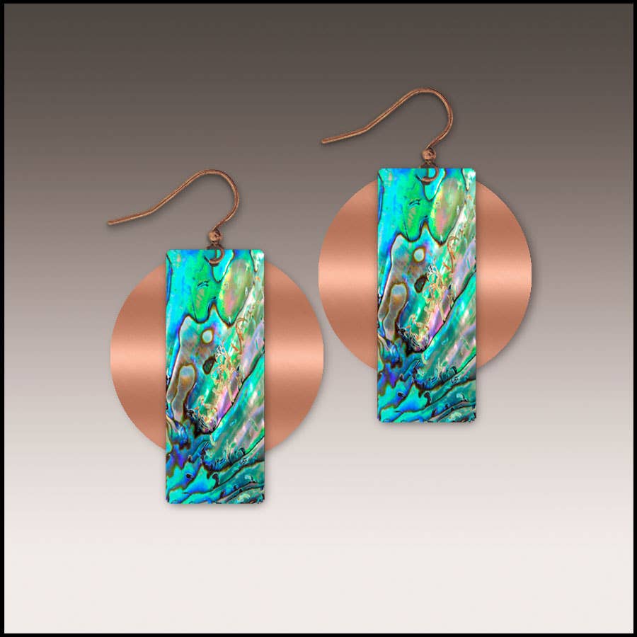 Abalone Waves Banner Accent Handmade Earrings
