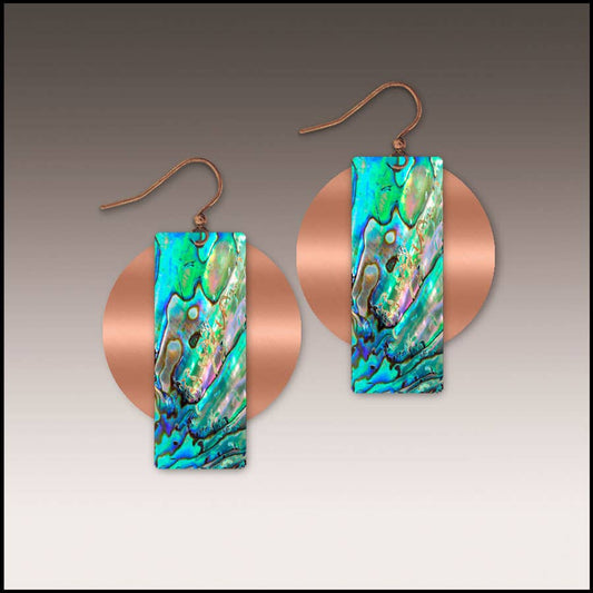 Abalone Waves Banner Accent Handmade Earrings