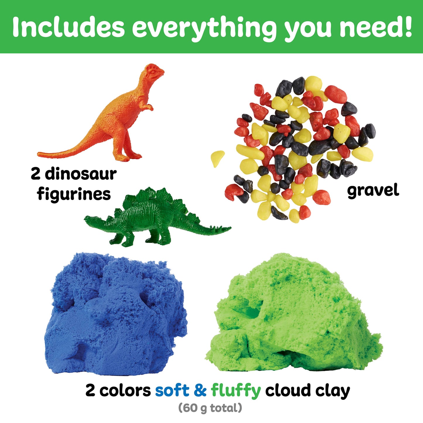 Dinosaur Theme - Sensory Mini Play Kit Jar with Cloud Clay