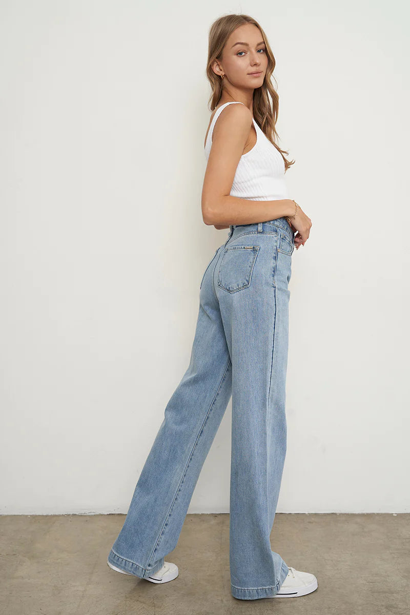 Hi-Rise Wide Straight Jeans