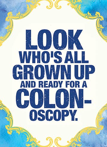 GROWN UP BIRTHDAY GREETING CARD 4.5 x 6.25"