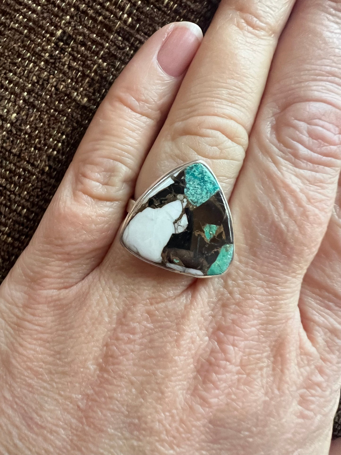 Howlite Chrysocolla Ring | Size 7