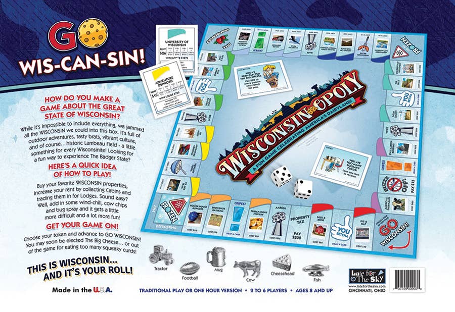 Wisconsin Opoly (state) Board Game