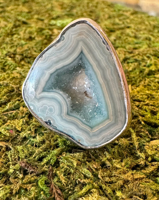 Sea Foam Agate Ring | Adjustable