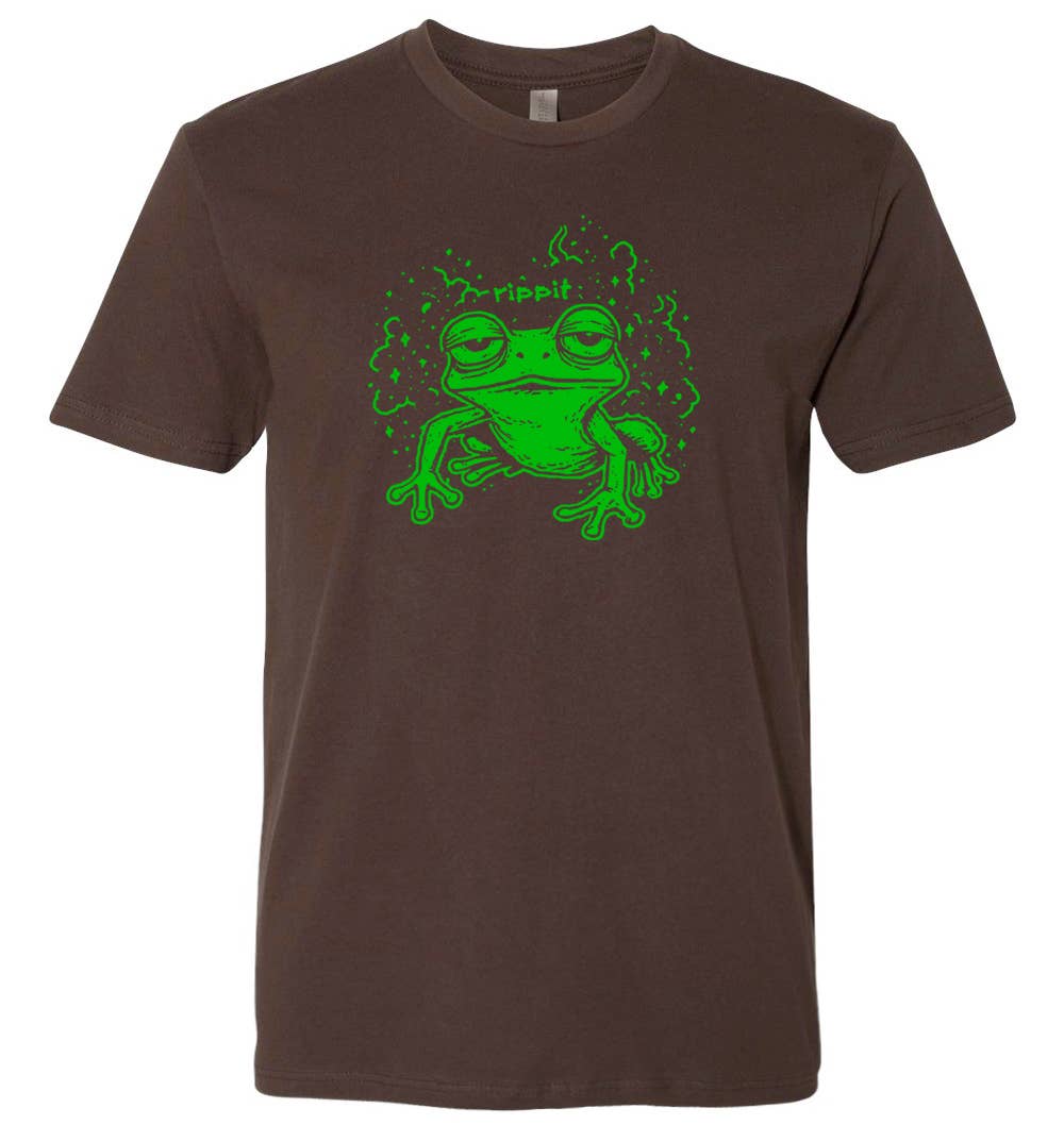 Funny T Shirt Rippit Stoner Frog Graphic Tee Weed
