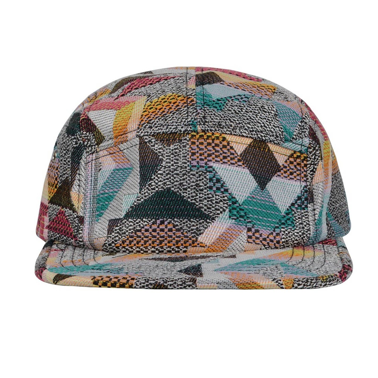 Patchwork Jacquard 5 Panel Hat Camp Cap