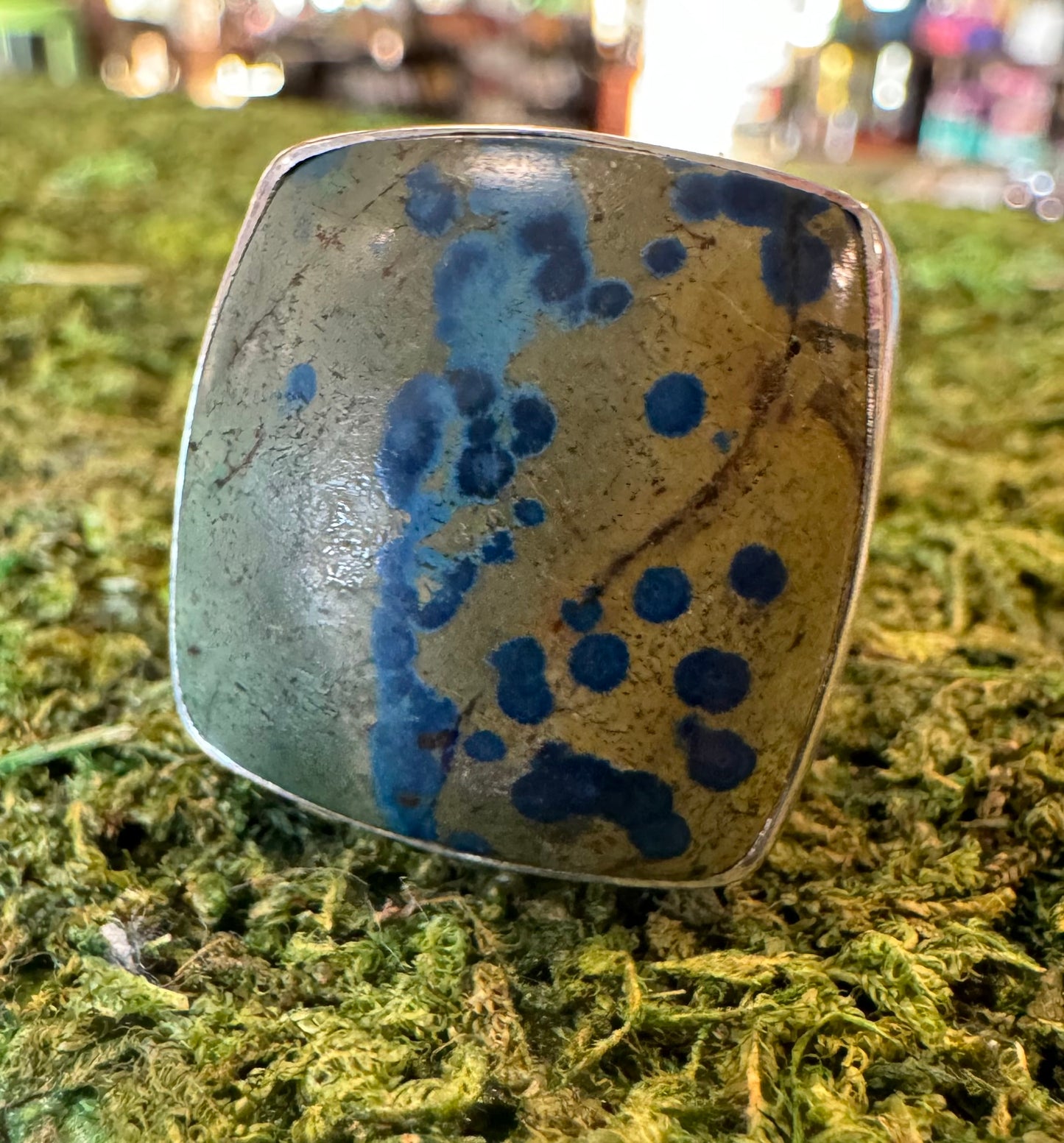 Azurite Congo Square Ring | Adjustable