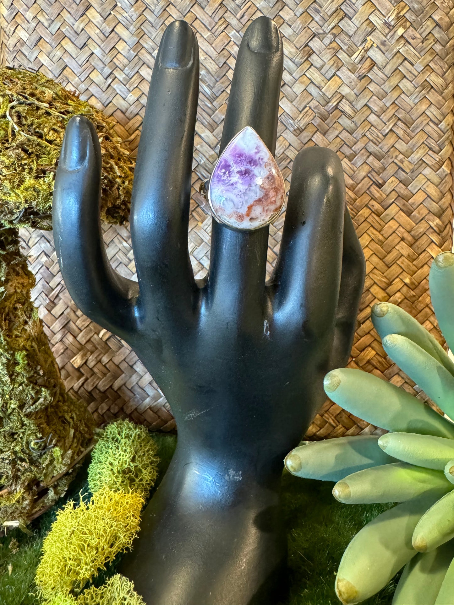 Violet Flame Opal Ring | Size 6.5