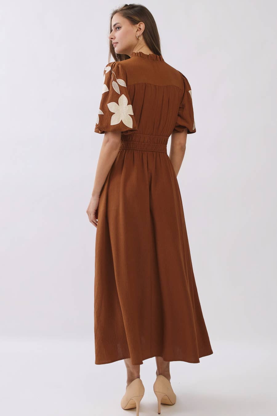 Embroidered Midi Dress - Plus