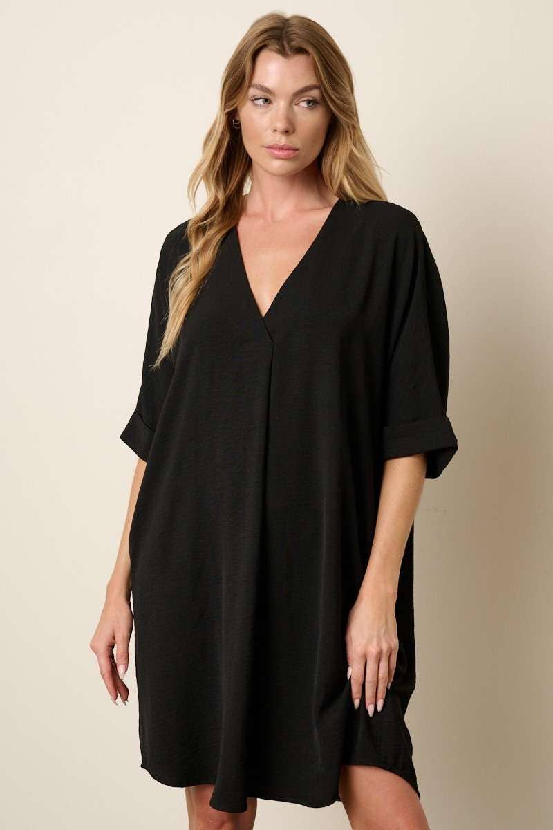 AIRFLOW DOLMAN SLEEVE SHIFT DRESS