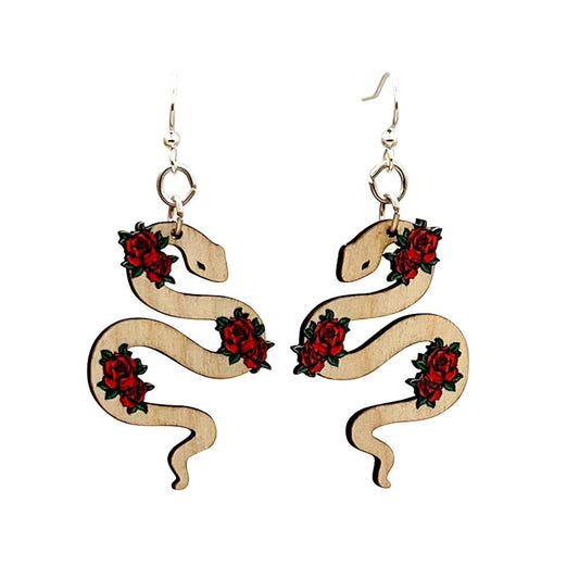 Snake and Rose Earrings