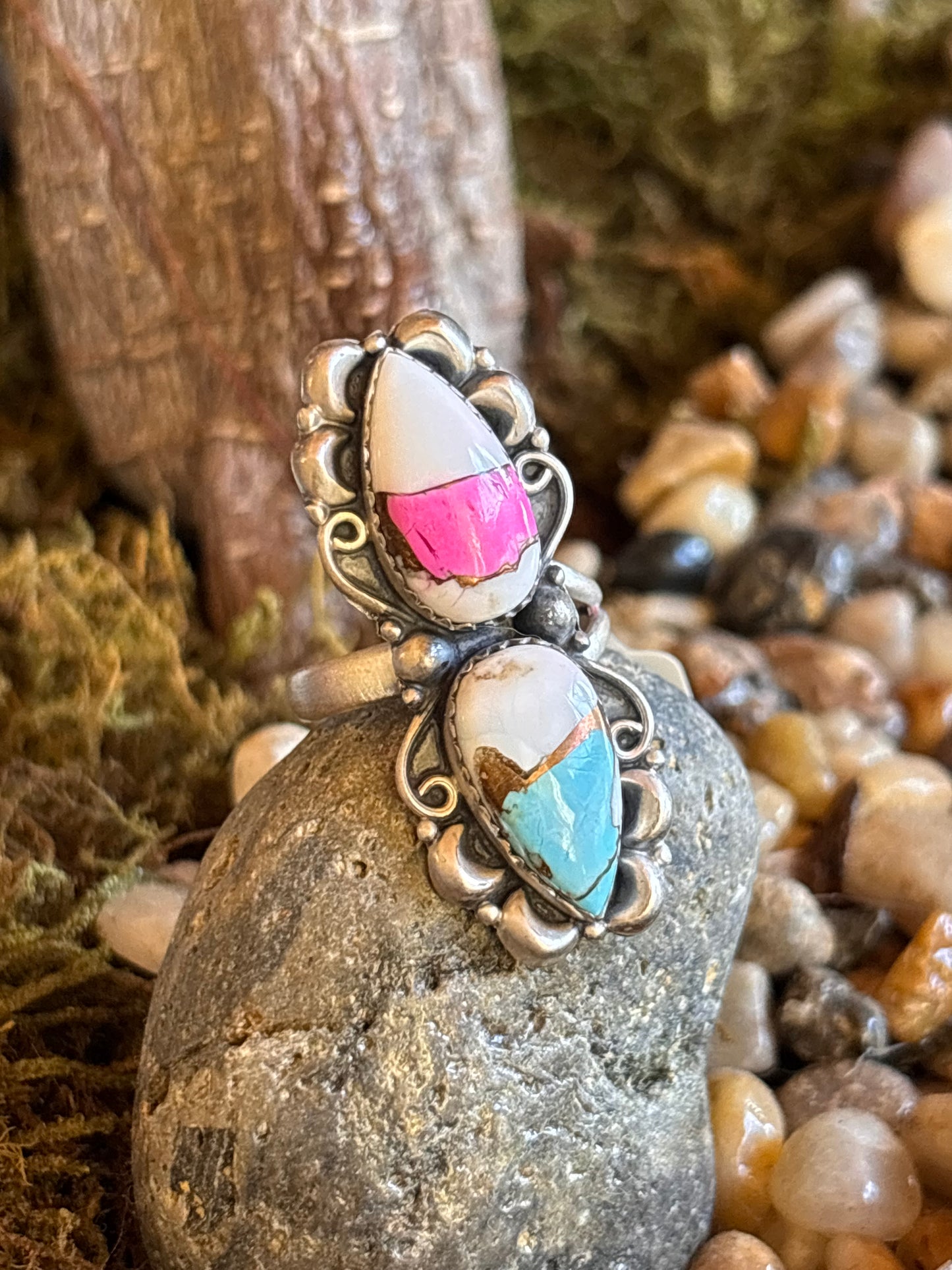 Cotton Candy Turquoise Ring | Adjustable