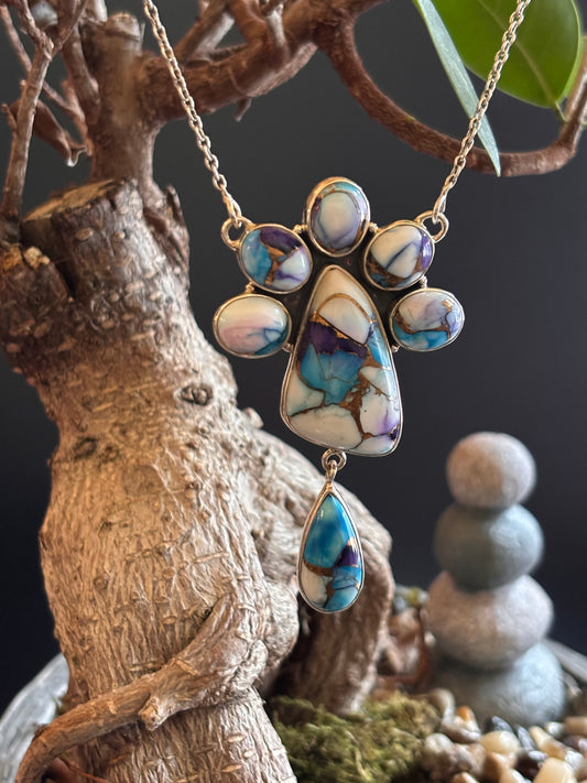Purple / Blue Dahlia Necklace