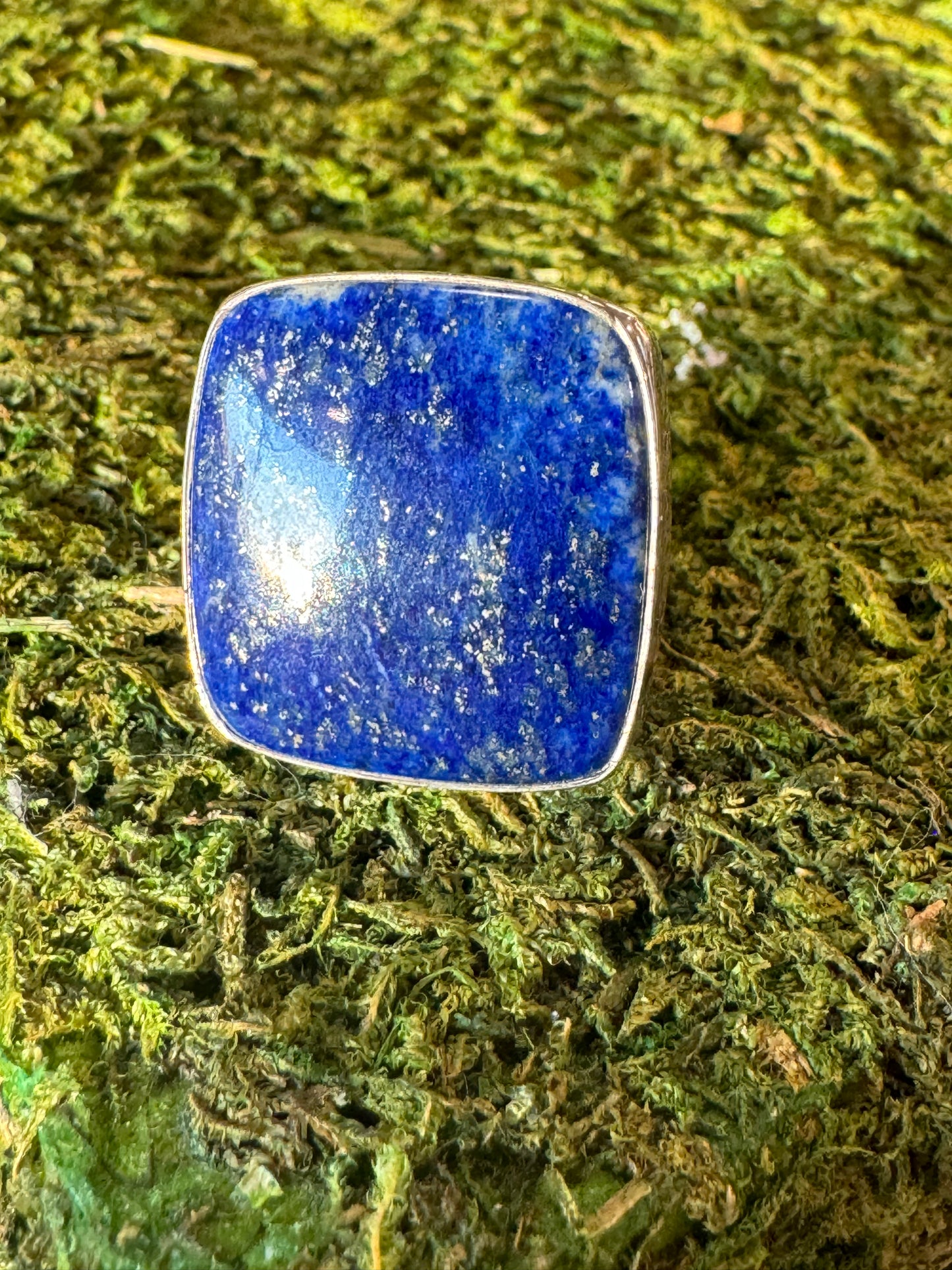 Lapis Lazuli Square Ring | Adjustable