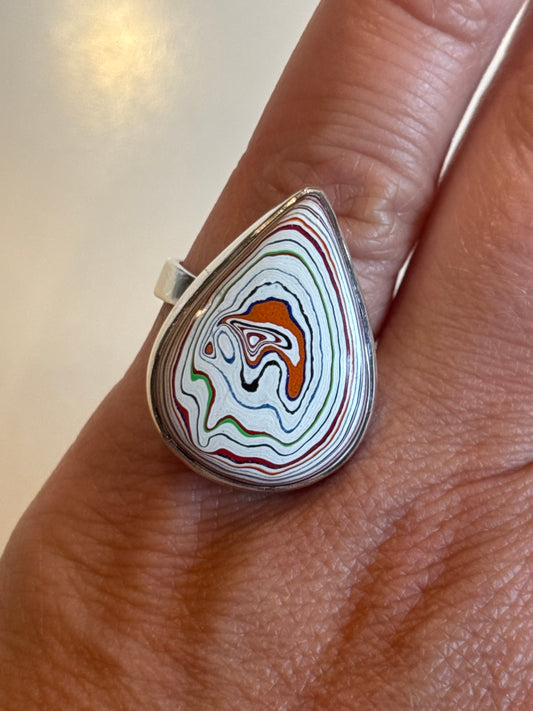 Fordite (car paint) Ring | Adjustable