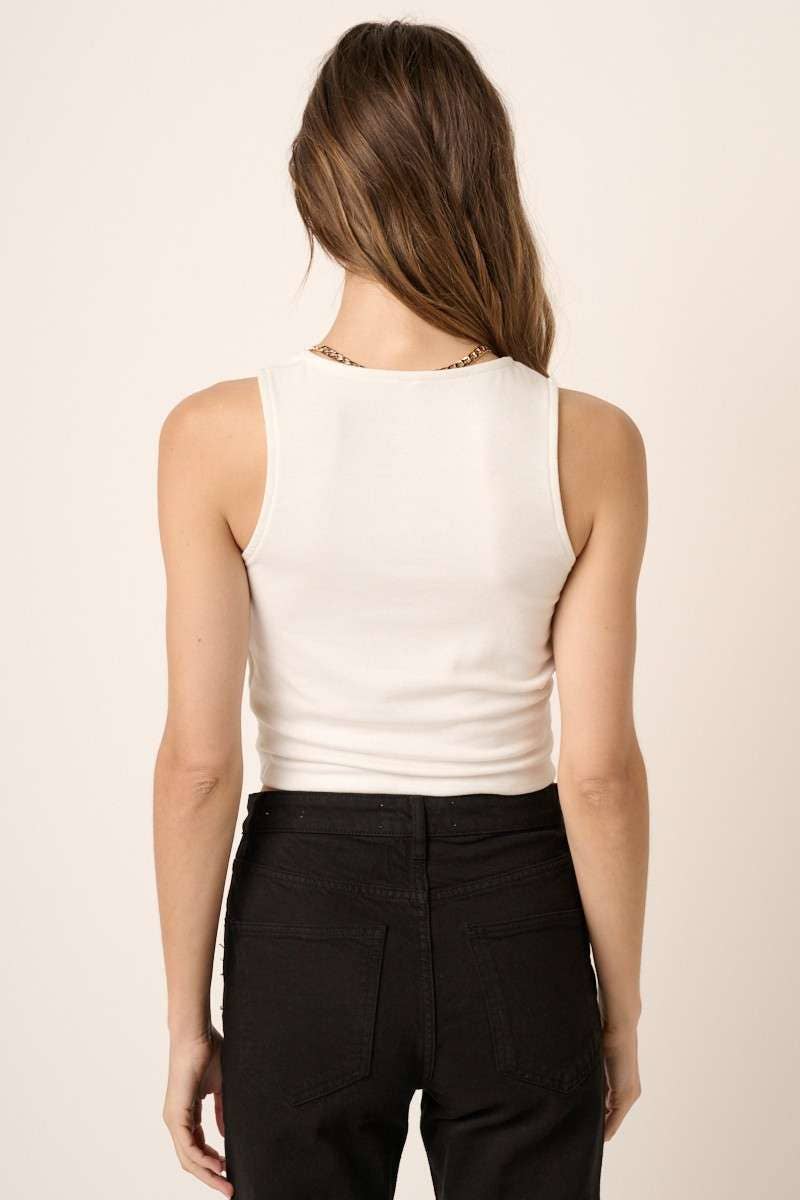 TWIST FRONT SLEEVELESS CROP TOP
