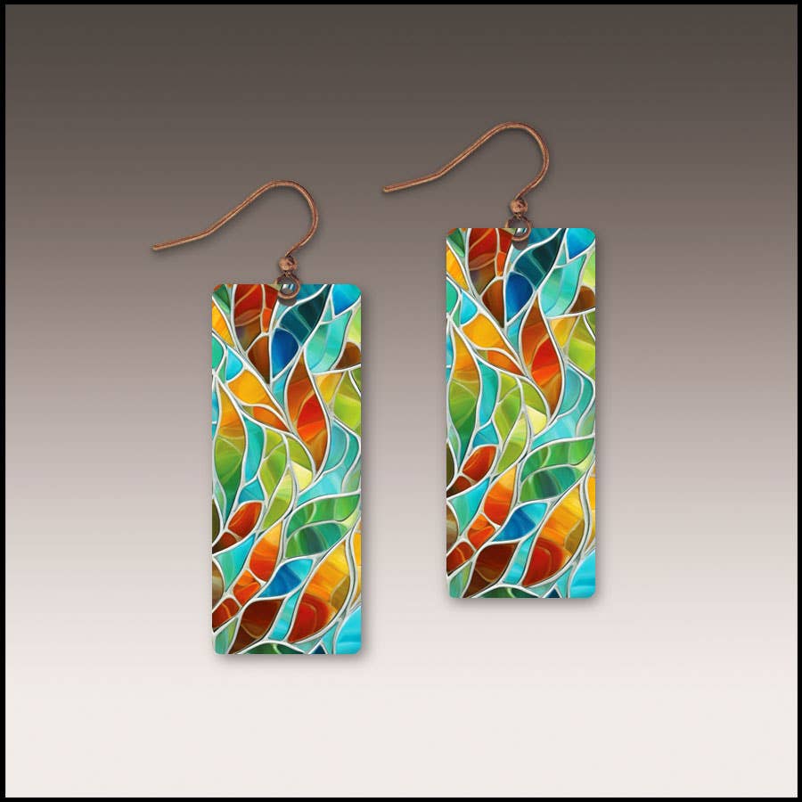 Seaglass Mosaic Banner Handmade Earrings