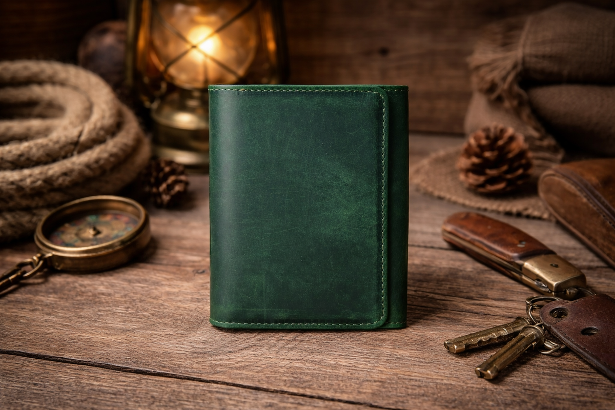Leather Wallet for Men Handcrafted Distressed Trifold Wallet