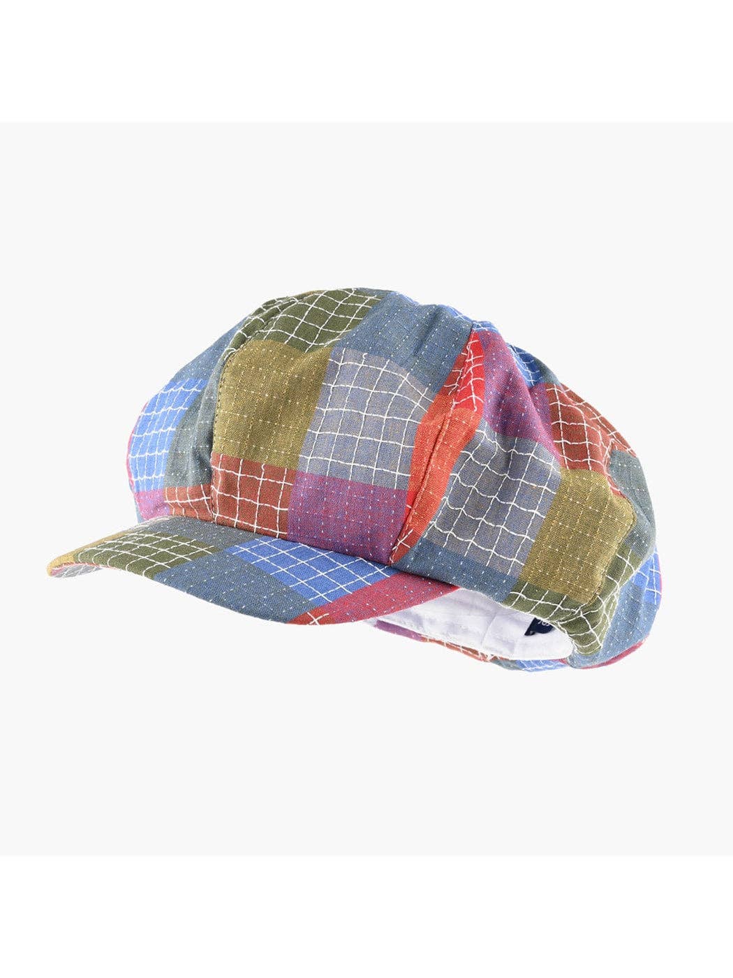 Retro Patchwork Plaid Newsboy Cap