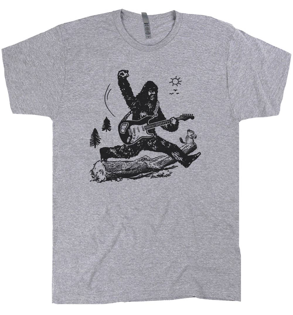 Bigfoot Guitar Shirt Cool Music Band Sasquatch Vintage Rock