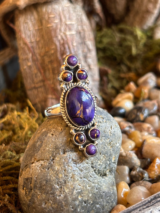 Purple Copper Turquoise Ring | 8.5
