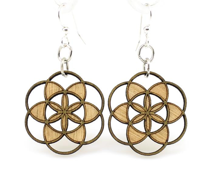 Green Tree Earrings | Geometric Shapes