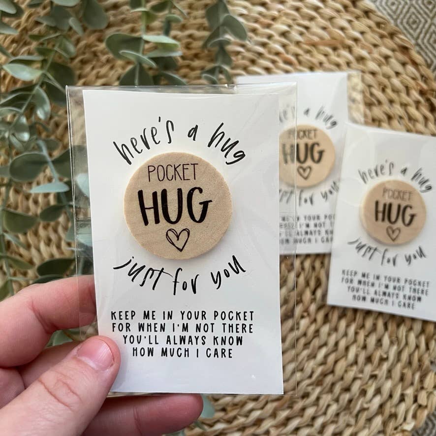 Pocket Hug - Wood Engraved Token