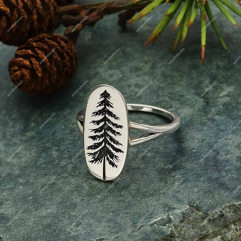 Redwood Pine Sterling Silver Ring