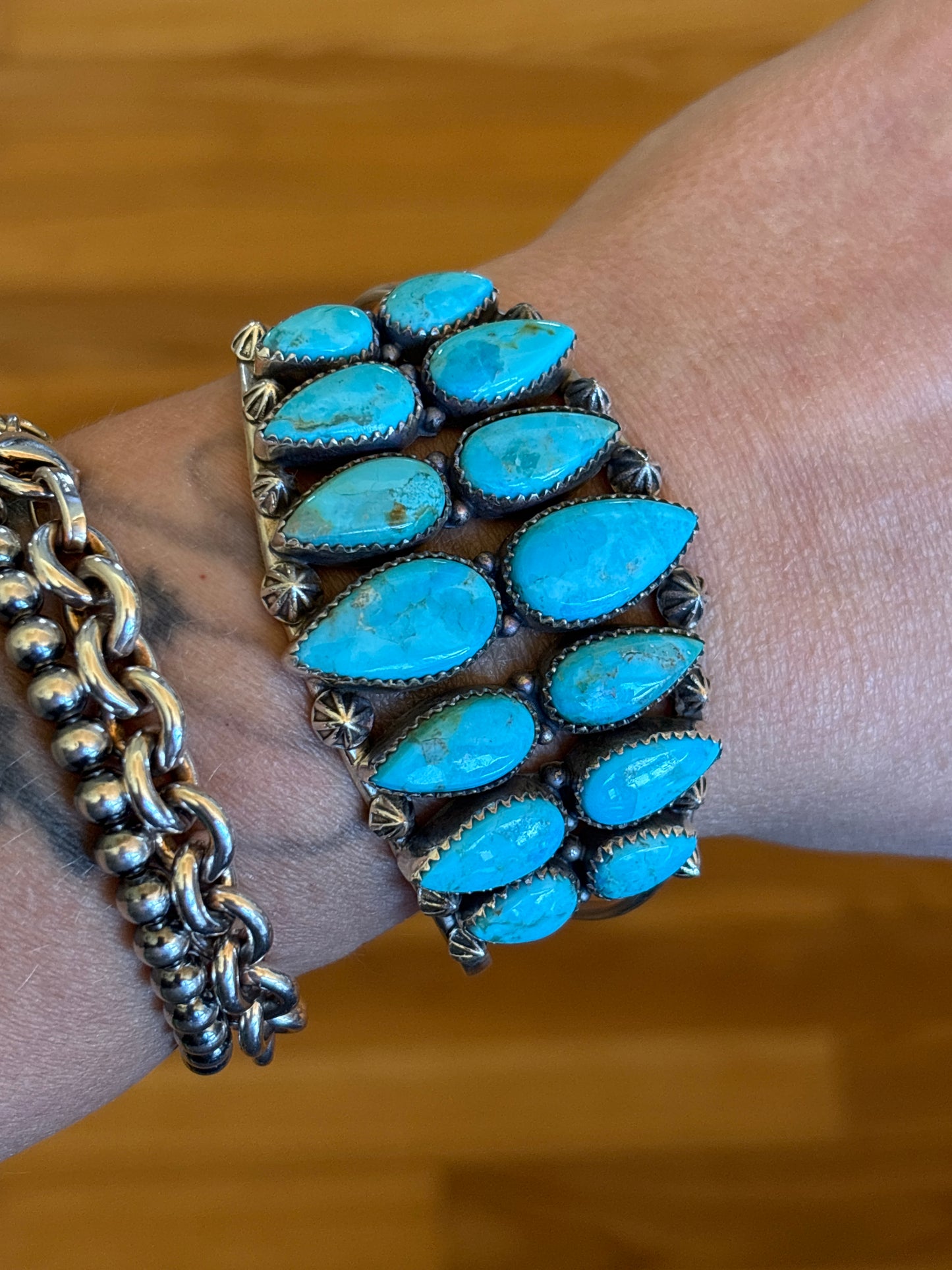Turquoise Multi-Stone Cuff Bracelet