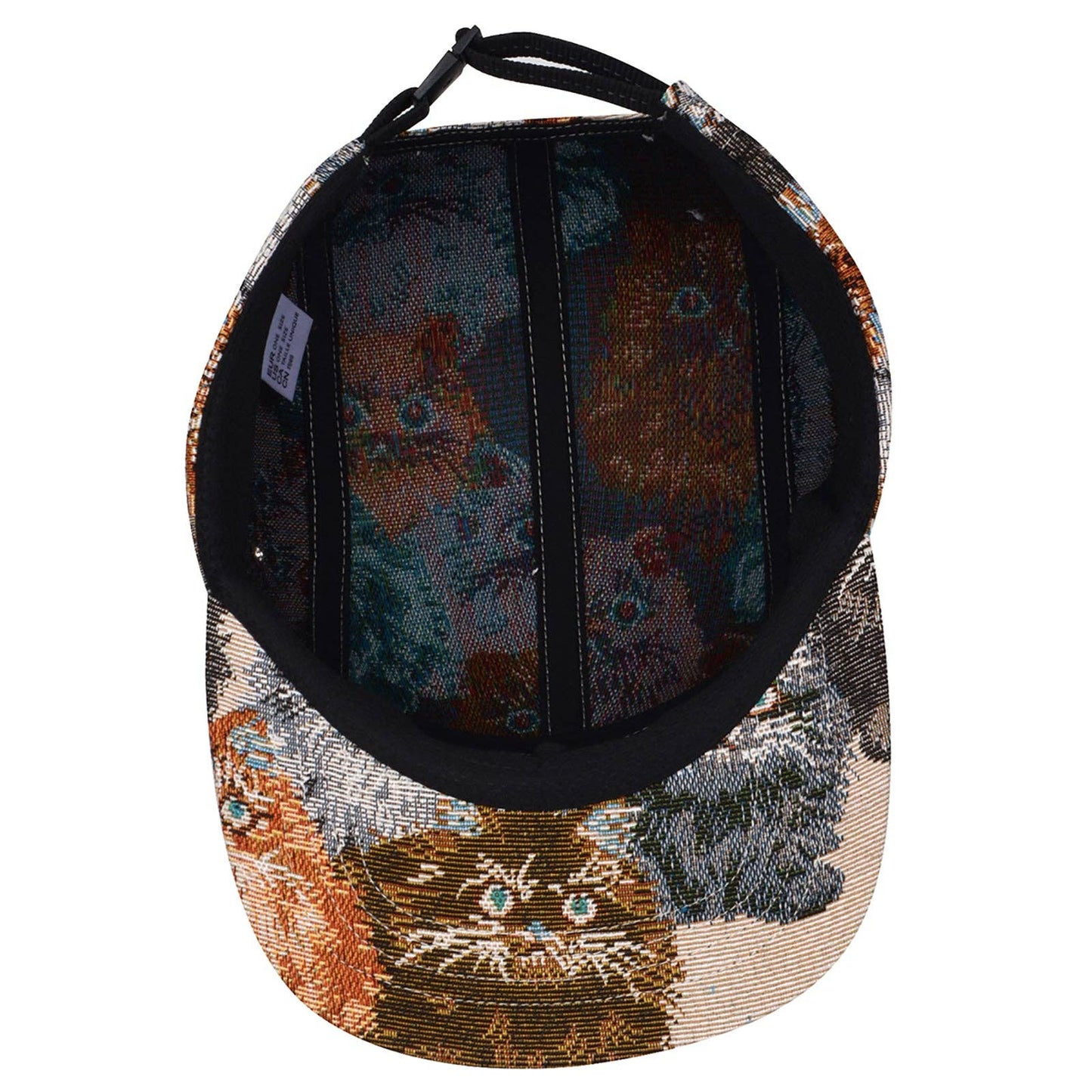 Unique Cat Jacquard 5 Panel Hat Camp Cap