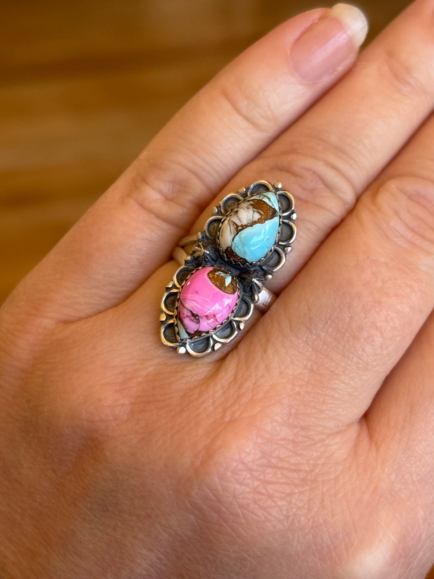Cotton Candy Turquoise Ring | Adjustable
