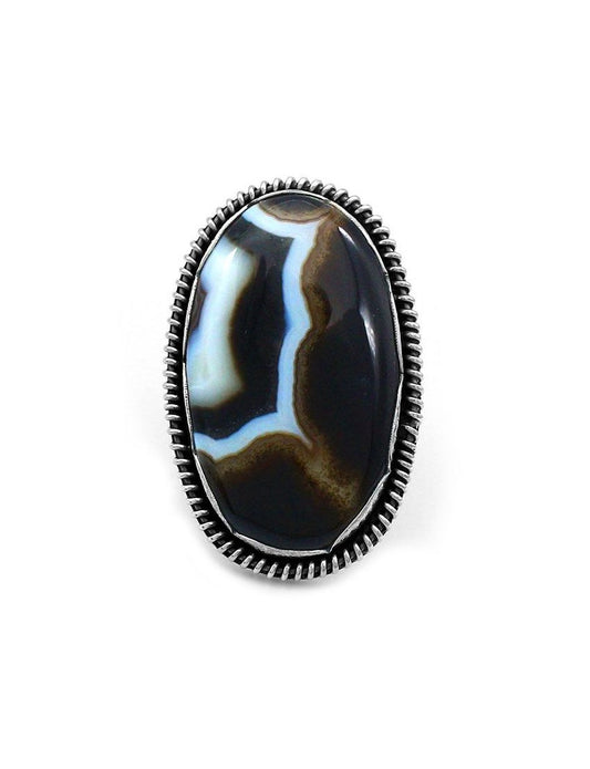 BIG Banded Agate Ring | Size 8