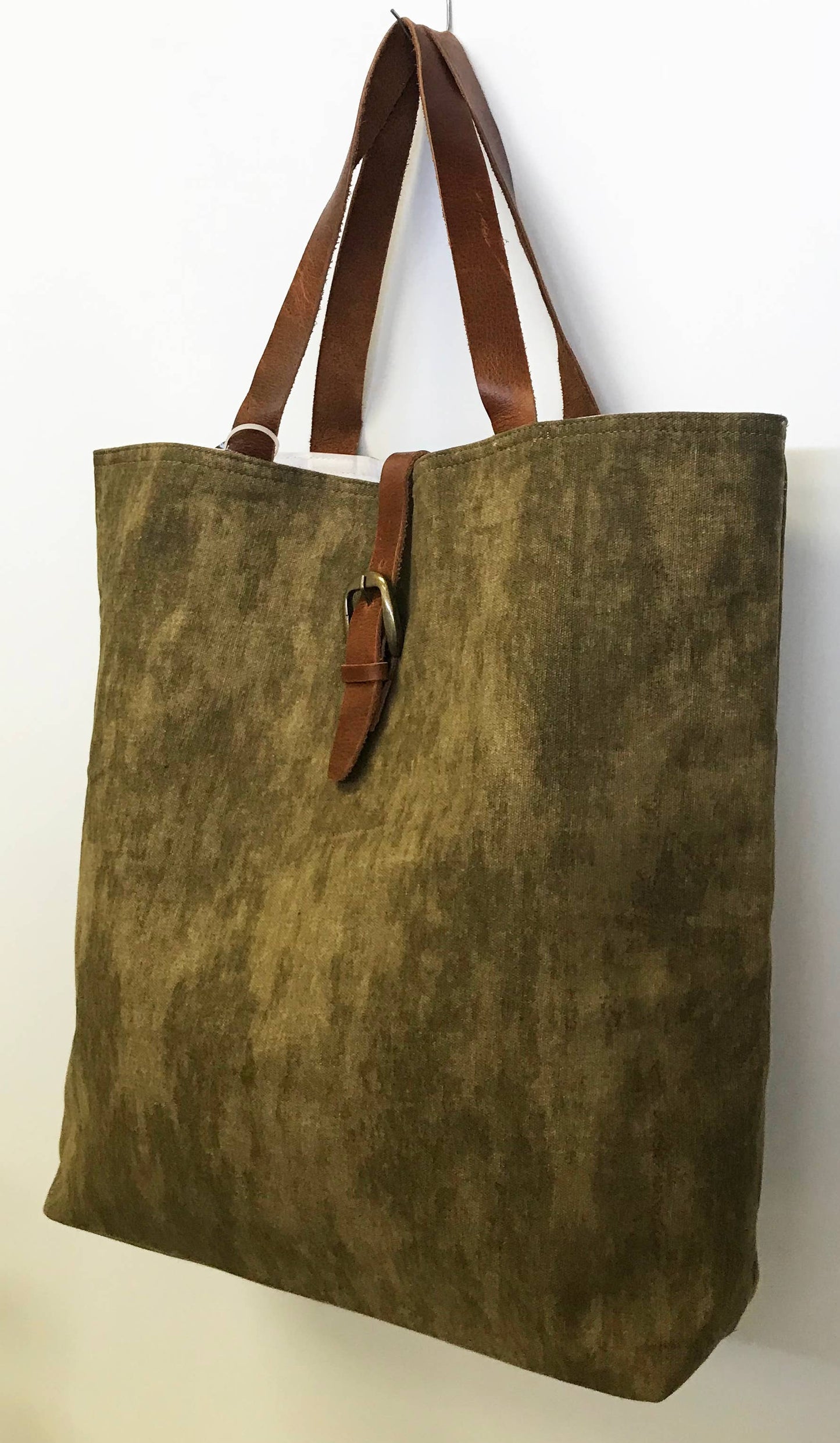Waxed Cotton Canvas Tote Bag