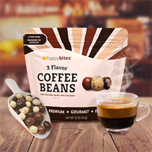 Happy Bites 3 Flavor Covered Coffee Beans (16 oz)