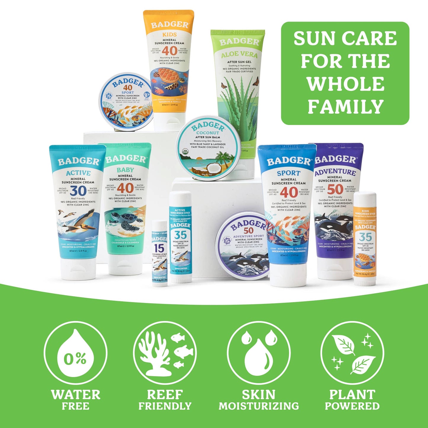 Badger Aloe Vera Gel for Face & Body, Sunburn Relief
