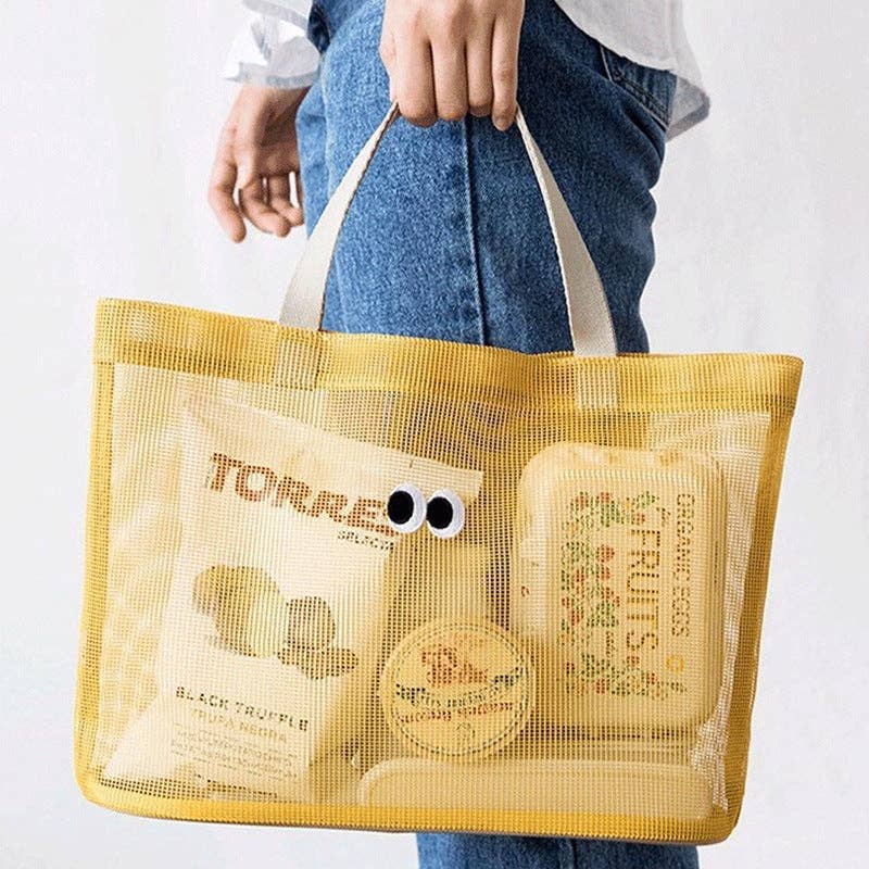 Cute Cartoon Mesh Hollow Out Stroage Bag