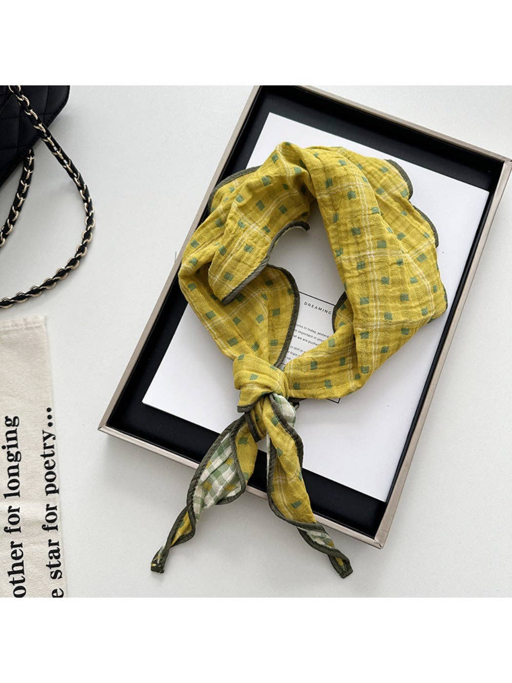 Plaid Diamond Pattern Scarf Headband