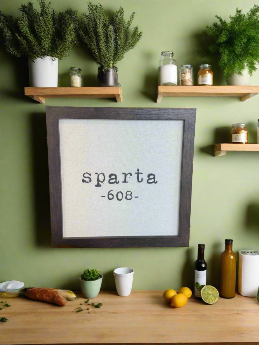 Sparta 608 Wooden Sign | Driftless Studios