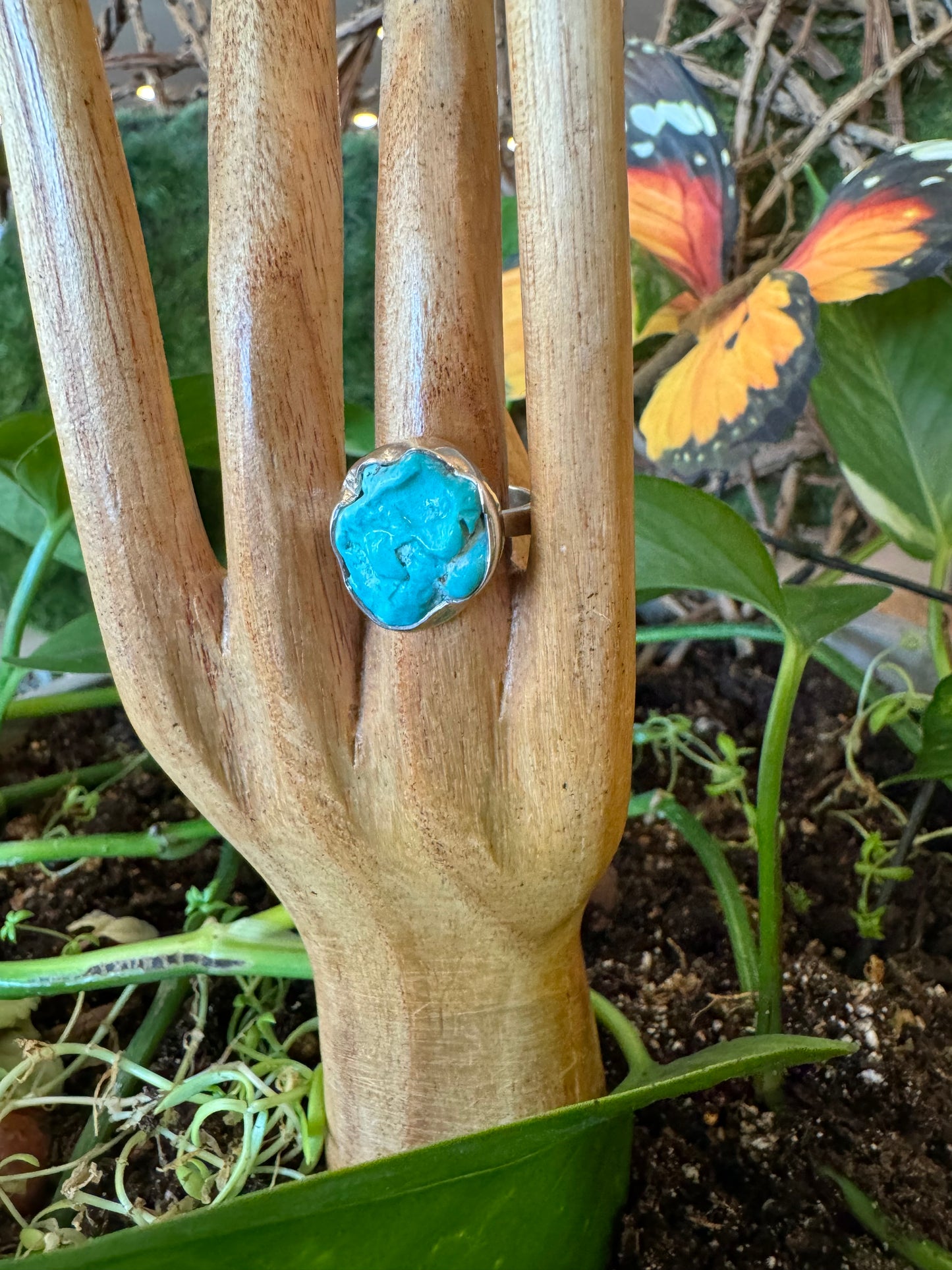 Rough Turquoise Ring | Adjustable